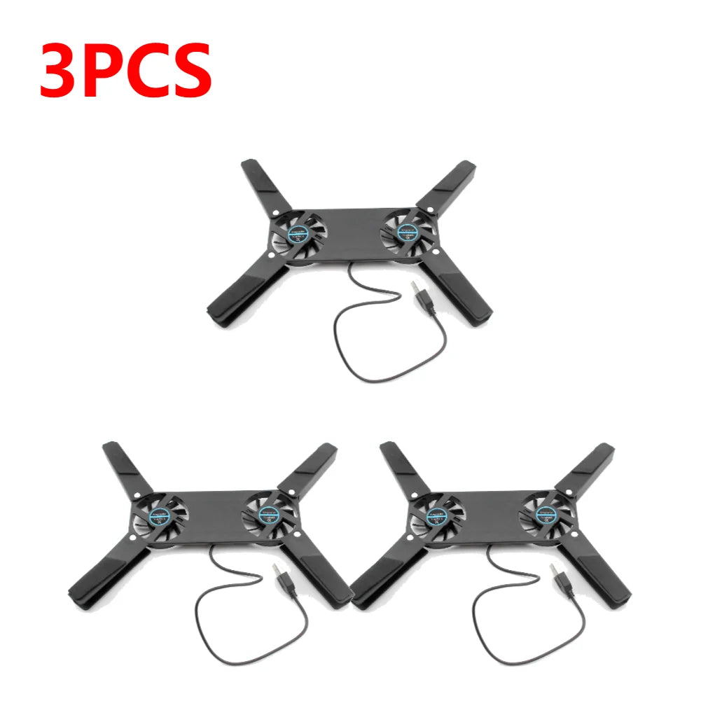 1-5PCS Foldable Cooling Pad Laptop Cooler with 2 Fans Laptop Stand USB Powered for 7-15 inch Notebook PC Display Cooler Holder