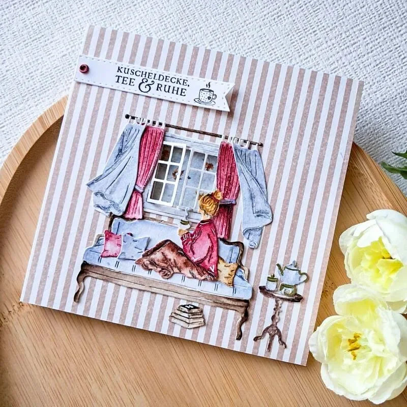 Cozy Blanket Tea & Relaxation Stamps And Dies New Arrival 2026 Scrapbook Diary Decoration Stencil Embossing Template DIY Greet