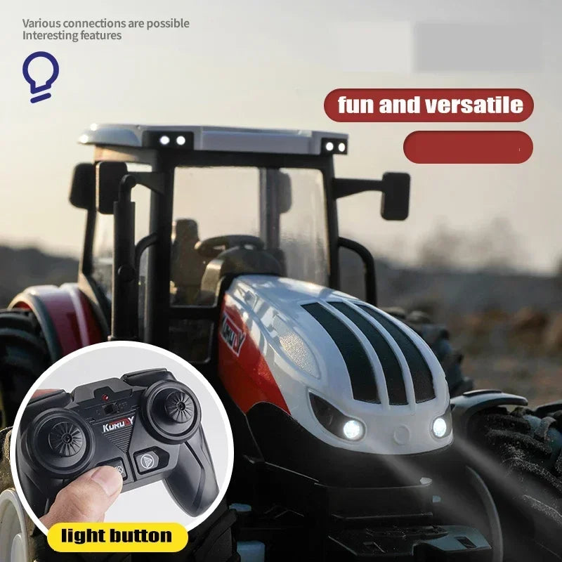 RC Car Tractors Trailer 2.4G Radio Controlled Farm Cars Farming Simulator Truck Miniature Farmer Animal Model Toys Children Boys