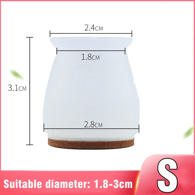8Pcs TPE Silicone Chair Leg Floor Protectors with Felt,Chair Leg Caps,Furniture Leg Feet Protection Cover Protect Hardwood Floor
