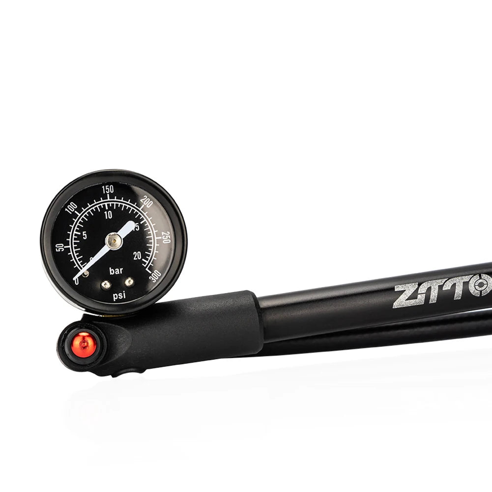 300PSI Bicycle Air Pump with Gauge Bike Air Shock Absorber High Pressure Portable Cycling Inflator for Fork & Rear Suspension