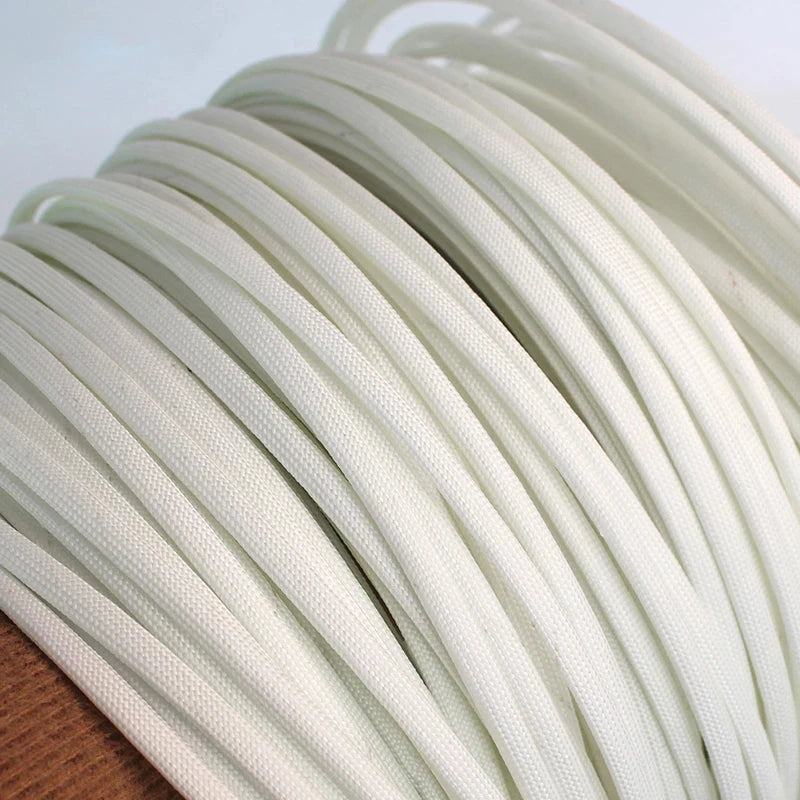 1/5/10/20M Braided Fiberglass Sleeve 600 Deg High Temperature Chemical Glass Fiber Tube Fiberglass Sleeving White ID 1mm ~ 30mm