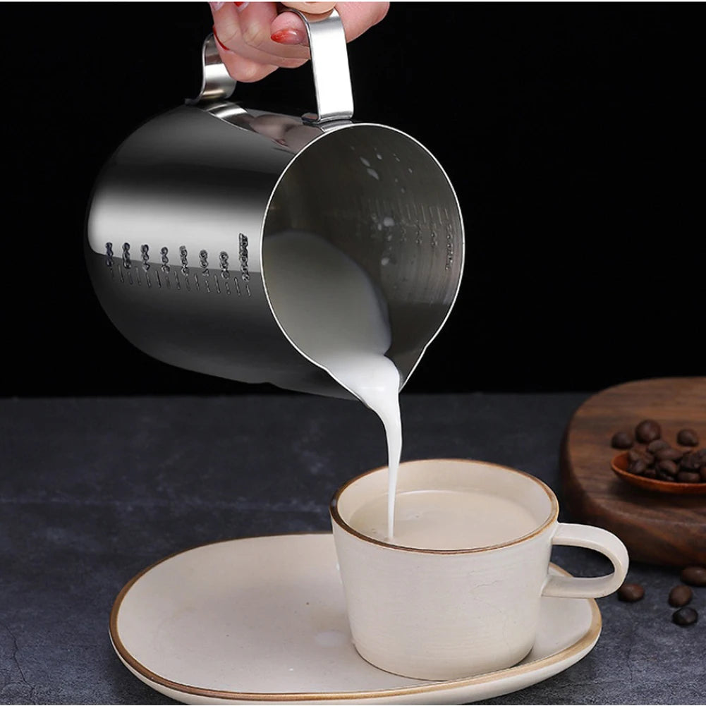 350/600/900ml Coffee Milk Frothing Pitcher Jug Stainless Steel Espresso Coffee Cup with Scale  for Latte Art Coffee