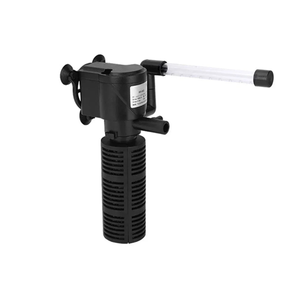 Mini Internal Filter for Small Turtle Tank & Fish Tank, Rainfall 3-in-1 Ultra-Quiet Oxygen Pump Aquarium Filter