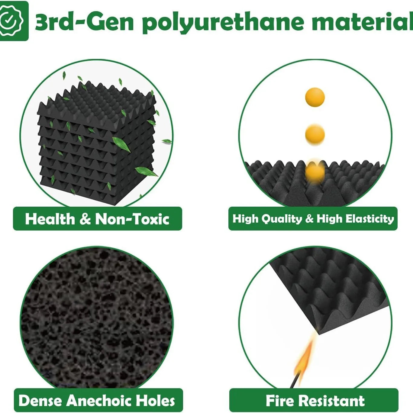 Self-Adhesive Soundproof Foam Panels - Eggcrate Acoustic Wall Stickers for Home Use, KTV, Studios, and Noise Reduction