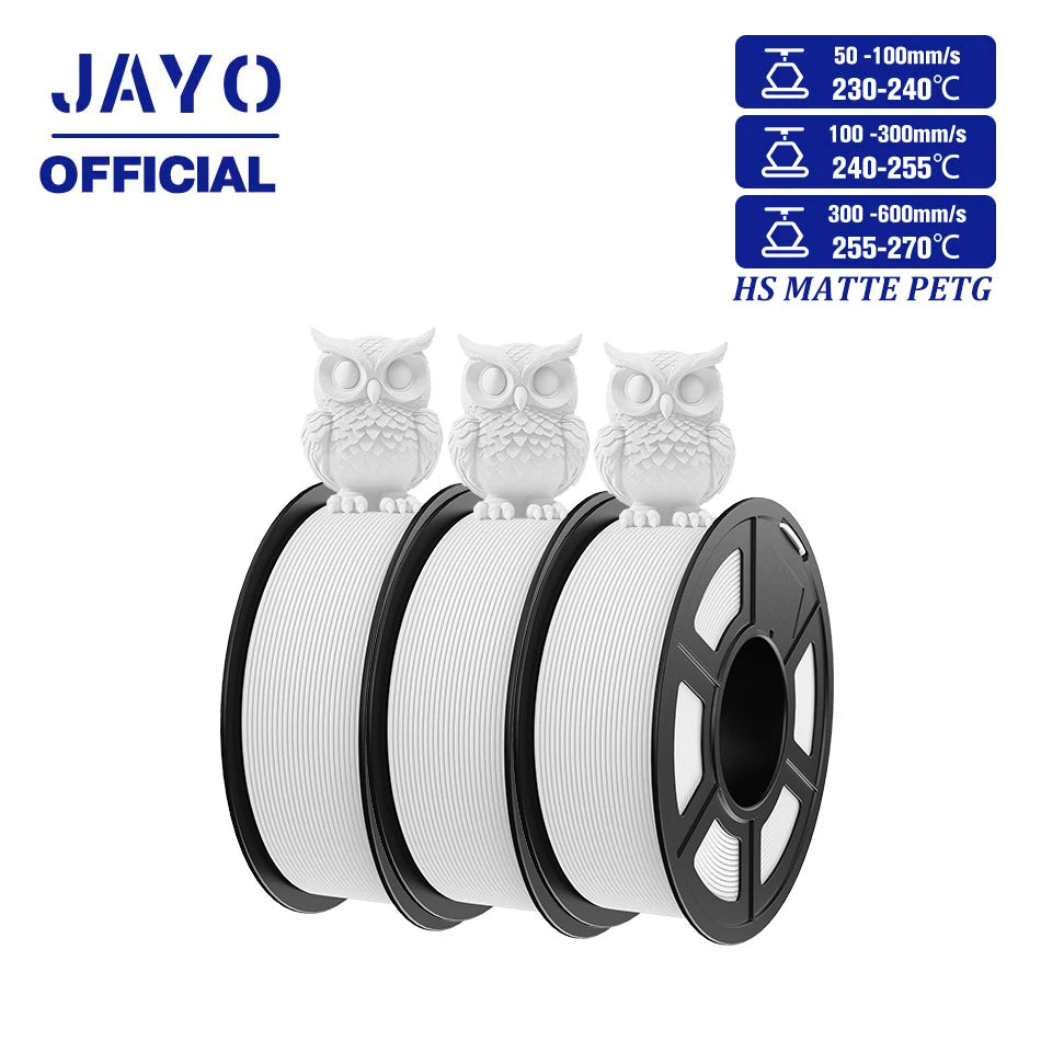 JAYO 3D Filamen 1.75mm PLA/ PETG / High Speed Matte PETG/ PLA+ 3D Printer Filament for FDM 3D Printers 3Rolls/set