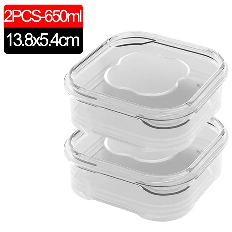 1/10PC Small Food Preservation Boxes Refrigerator Frozen Meat Vegetable Fresh-Keeping Box Transparent Kitchen Sealed 2030