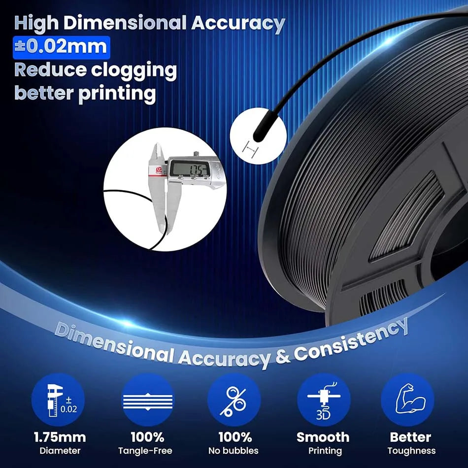 JAYO PLA+ 3D Filament PLA Plus 3D Printer Filament Neatly Wound PLA 1.75mm For FDM 3D Printers High Toughness Materials