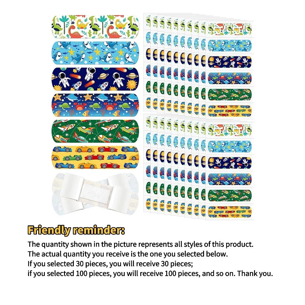Hot 30/50/100 Pcs Kids Bandages Cute Cartoon Children's Adhesive Waterproof Breathable Band Aid Stickers Protection Girls Boys