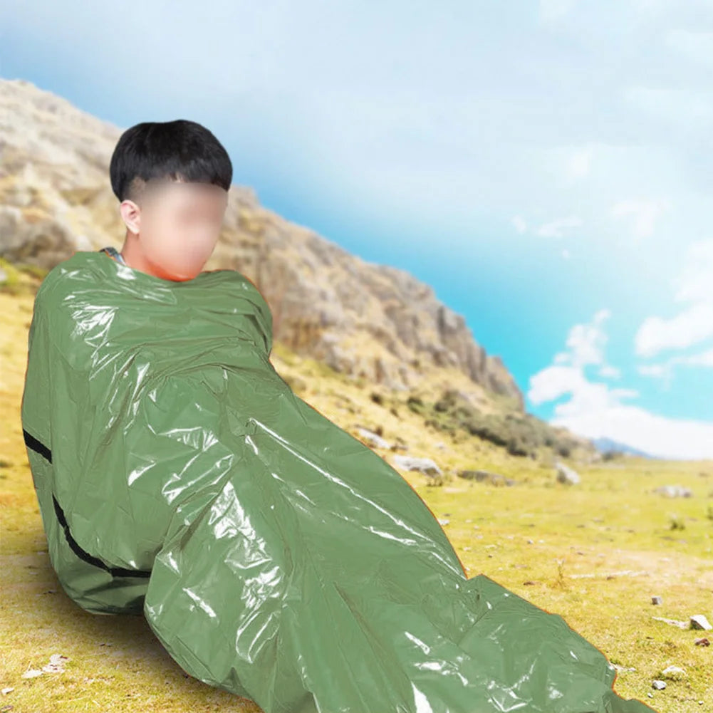 Emergency Blanket Waterproof Thermal Bivy Sack Portable Thermal Sleeping Bag for Camping Hiking Outdoor Adventure