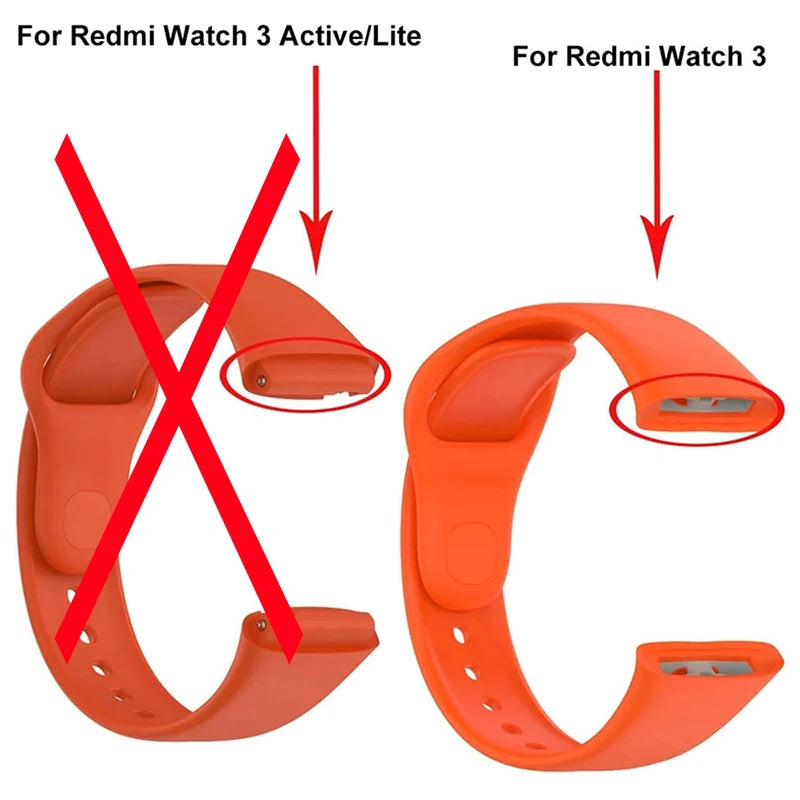 WatchBand Strap For Redmi Watch 3 Original SmartWatch Band Silicone WristBand Bracelet For Xiaomi Redmi3 Accessories Belt Correa