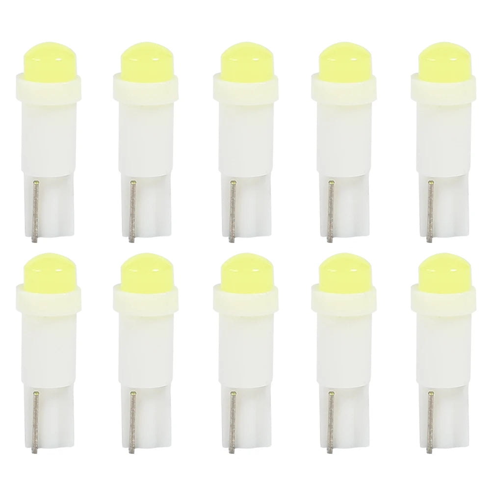 10pcs T5 3D COB LED Wedge Bulbs for Car Dashboard Instrument Light Reading Lamp Long Life Of a Super Bright 1w Lamp Bead