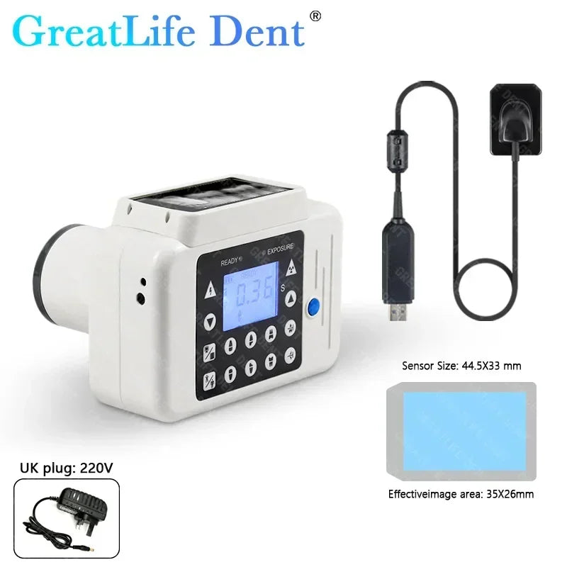 GreatLife US MX EU GCC Stock Portable Dental X-ray Machine X-Ray Unit with Built-in Display Sensor Digital HD Image Veterinary