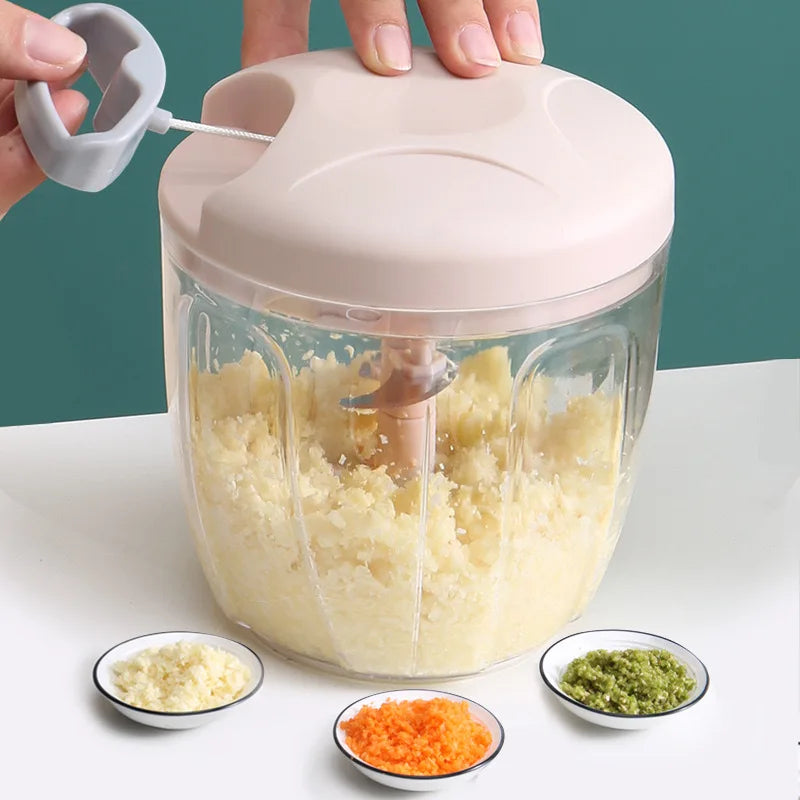 Multi-function Manual Food Chopper Meat Machine Crusher Blender Household Vegetable Chopper Shredder Garlic Cutter Meat Blender