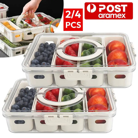 2/4pcs Fridge Organiser Refrigerator Storage Box Food Container Kitchen Drawer Free