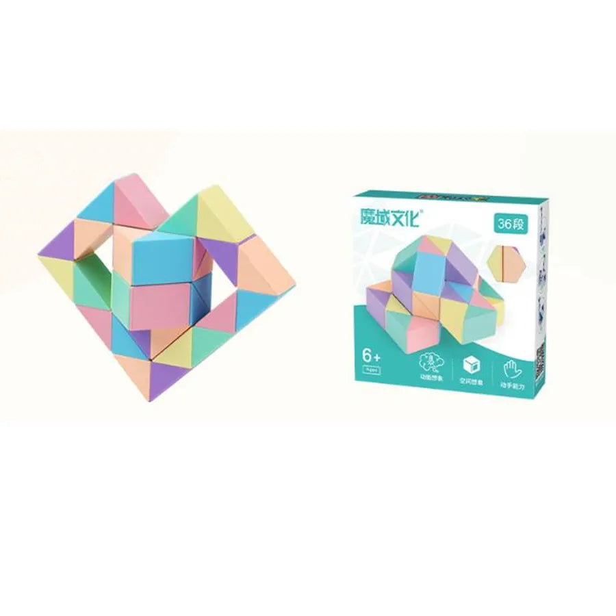 MoYu Magic Ruler Macarone 24/36/48/60/72 Segments cubo magico Snake Twist Cube Puzzle Kid Educational Toy For Children Gift