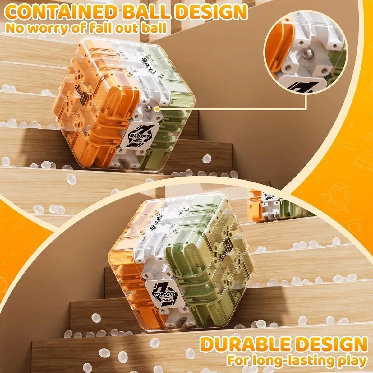 Speed Cube Rolling Ball 3D Maze Magic Cube Stress Reliever Toys Gift Kids Adult