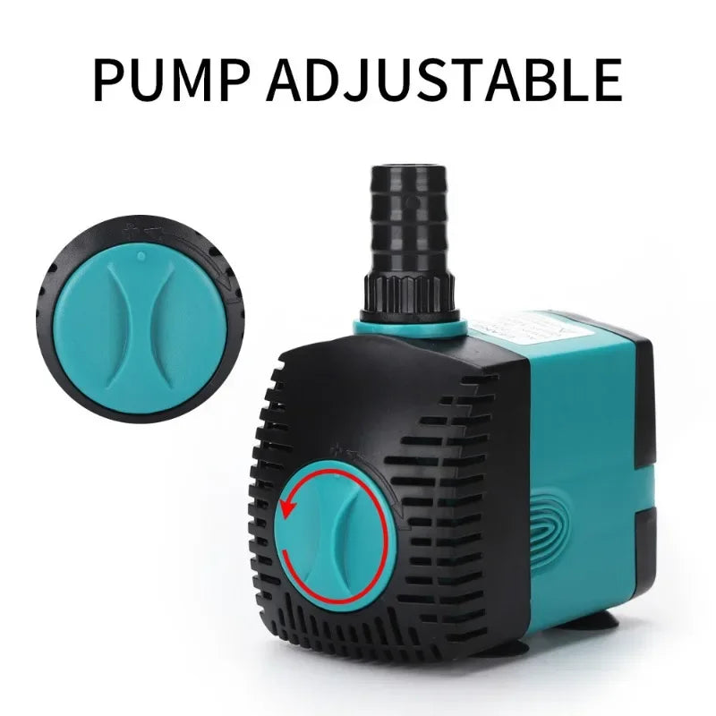 110V-240V Fish Tank Water Fountain Pump Filter 3W 10W 15W 25W Ultra-Quiet Submersible Fish Pond Aquarium Water Pump