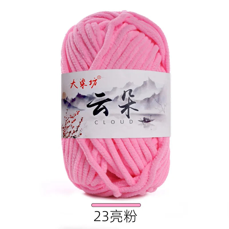 1Pc 50g Thin Velvet yarn for Crocheting Chenille yarn hand knitting Crochet amigrumi slipper line knit sweater blanket thread