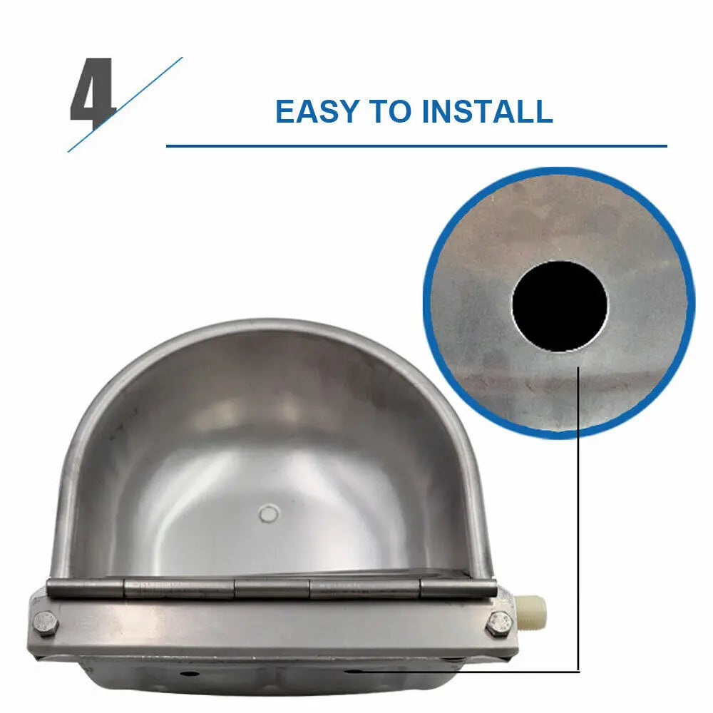 Stainless Pipe Water Trough Bowl Auto Drinking For Dog Horse Chicken Auto Fill