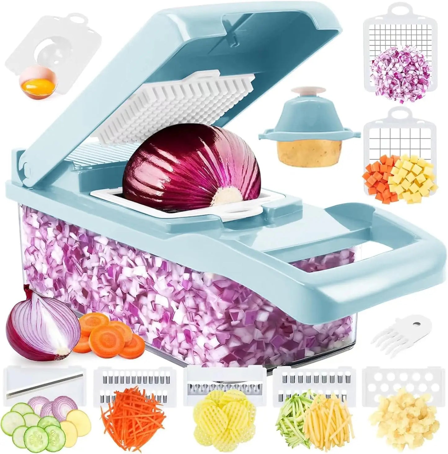 Pink Vegetable Chopper, Multifunctional Fruit Slicer, Manual Food Grater, Vegetable Slicer, Cutter With Container