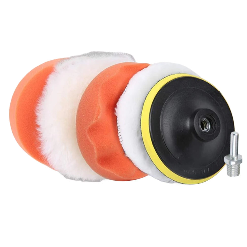 3/4/5 Inch Foam Pad Buffer Kit Reusable Car Polishing Sponge Pads Kit Wool Buffer Drill Wheel Polisher for Auto Remove Scratches