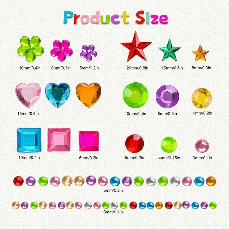 109-430+pcs Bling Gem Stickers Rhinestone Self Adhesive Jewel Sticker Children Kids Girl Craft Makeup DIY Eye Nail Assorted Size