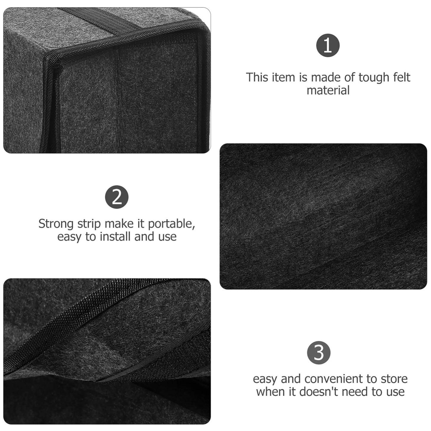 Large Anti Slip Compartment Boot Storage Organizer Tool Car Storage Bag Car Trunk Organizer Soft Felt Storage Box Accessories