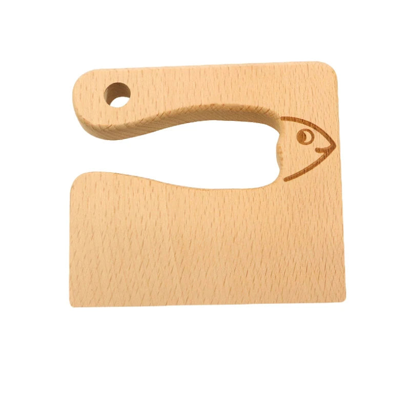 Wooden Knife Kids Cooking Toys Safe Knives Cutting Fruit Vegetable Chopper Kitchen Toy Montessori Education Tools For Toddlers