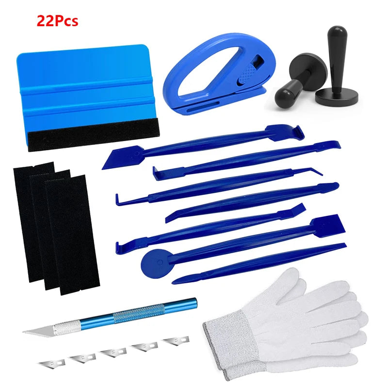 Car Vinyl Wrap Tools Tint Film Kit Gripper Magnet Holder Vinyl Wrap Gloves Felt Squeegee Safety Cutter Edge Trimming Squeegee