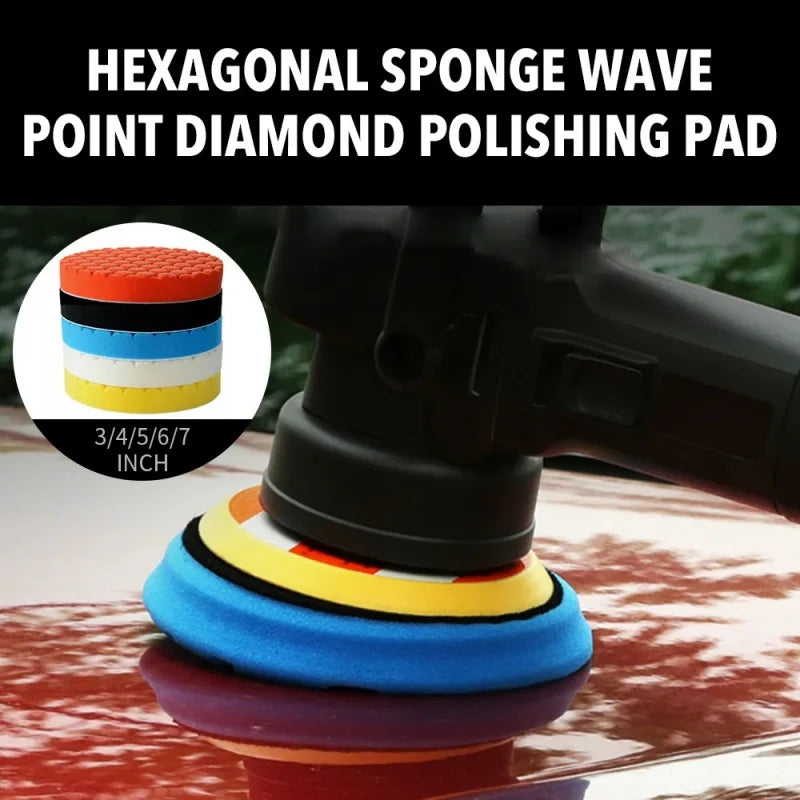 3/4/5/6/7 Inch 5pcs Car Polishing Pad Kit Auto Self-Adhesive Buffing Waxing Sponge Wheel Polishing Pad For Car Polisher 2030