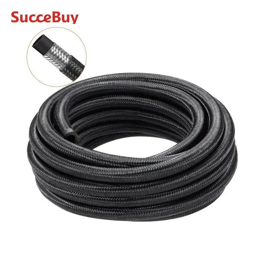 SucceBuy 8AN Fuel Line Kit 20FT Fuel Hose Kit 0.43" Nylon Stainless Steel Braided Fuel Line Oil/Gas/Diesel Hose End Fitting Kit