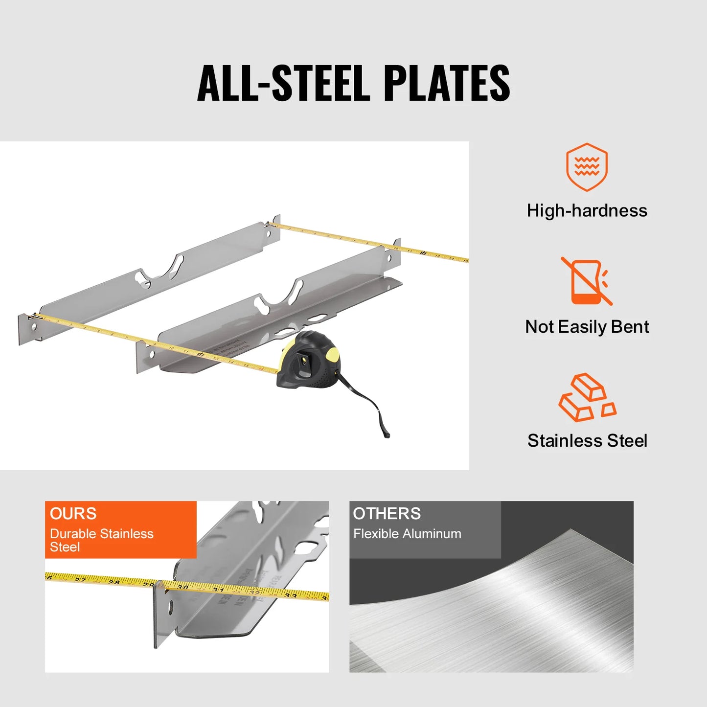 SucceBuy Wheel Alignment Tool 2-Pack Toe Alignment Plates Stainless Steel Wheel Alignment Tool Plate Angle Accurate Measurement