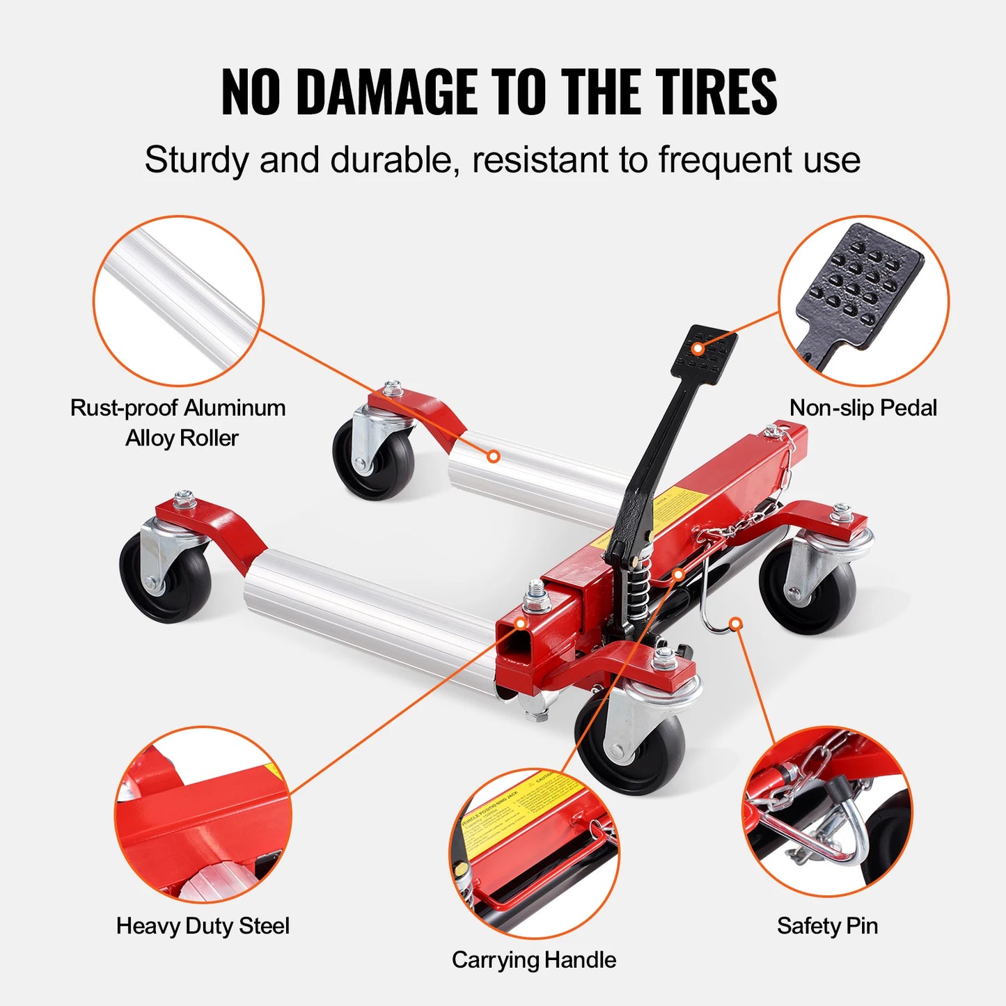 SucceBuy Wheel Dolly 1500 LBS  Dolly Car Jack Dolly Lifter with 360° Rotatable Wheels for Vehicle Auto Repair Moving, Set of 2