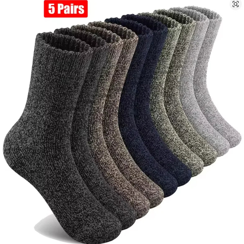 5 Pairs Merino Wool Socks For Men, Super Thick Hiking Socks Thermal Socks For Cold Weather 2030