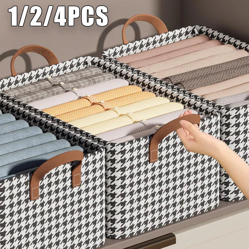 Extra Large Fabric Storage Bins Metal Frame Rectangle Clothes Pant Organizer Baskets Closet Storage with Carrying Handles