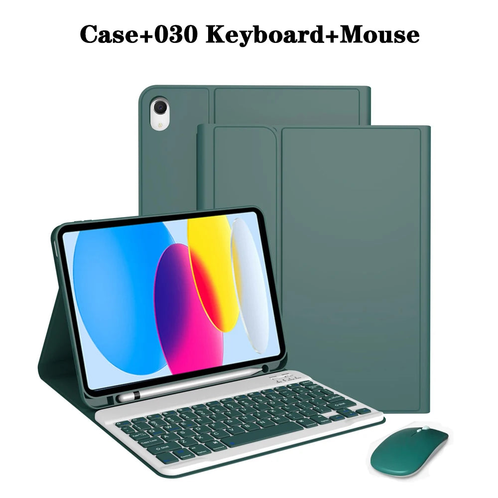 Keyboard Case for iPad (A16) 11th/10th Generation,Detachable Wireless Keyboard,Stand Folio Keyboard Cover with Pencil Holder