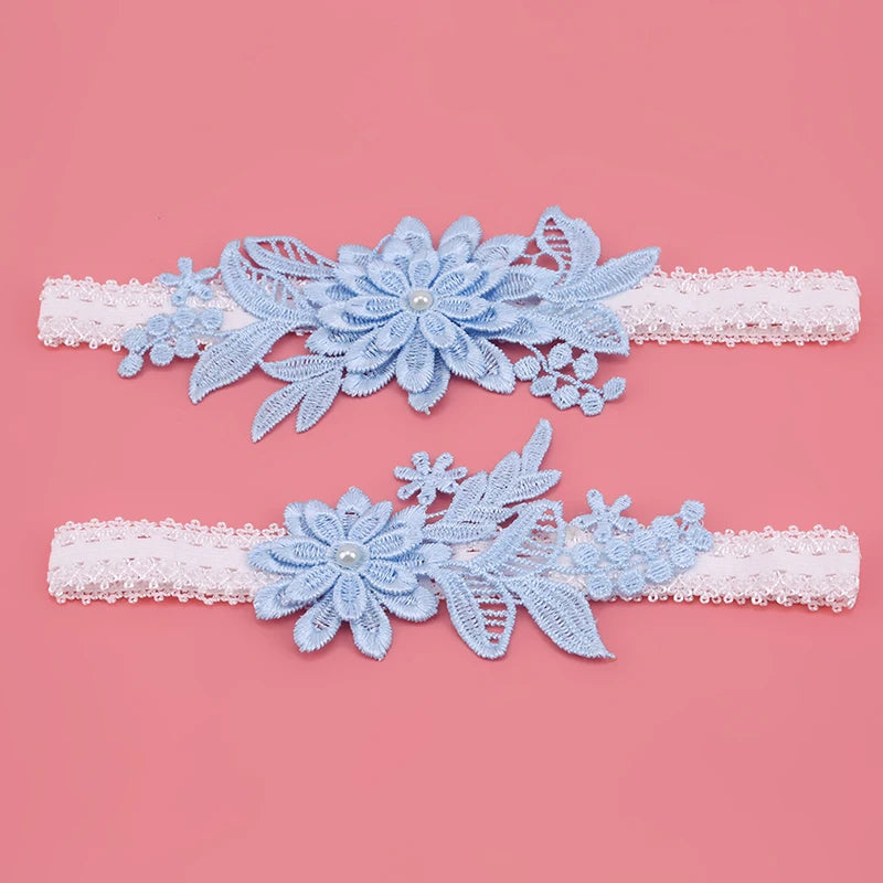 Sexy Lace 2pcs/Set Wedding Garter Lace Embroidery Floral Sexy Garters for Women/Bride Thigh Ring Bridal Leg Garter