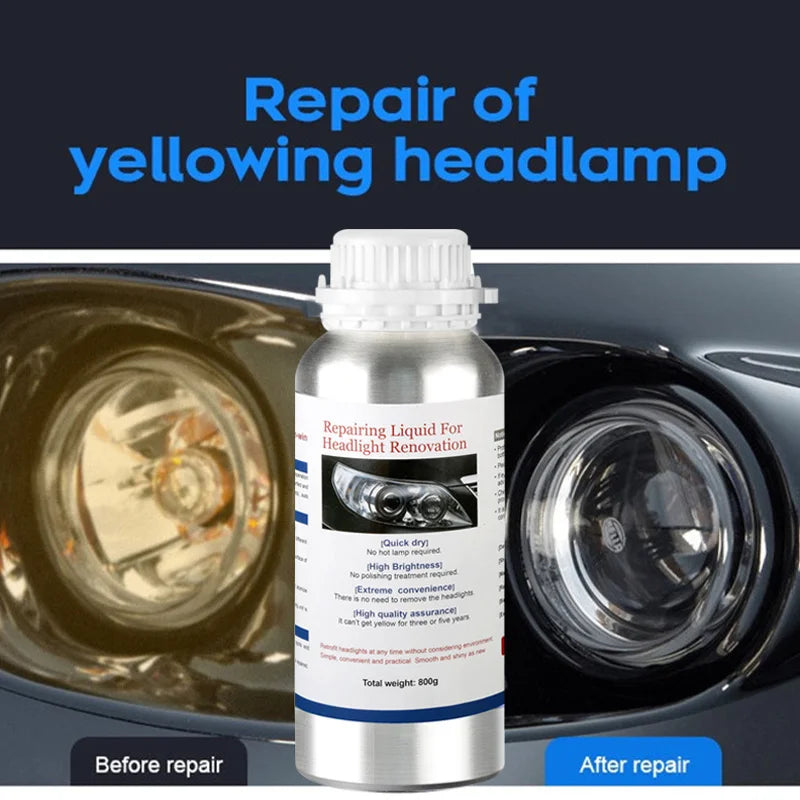 800ML Car Headlights Restoration Liquid Polymer For Headlight Polishing Repair Evaporator Liquid Fumigation Varnish Car Products