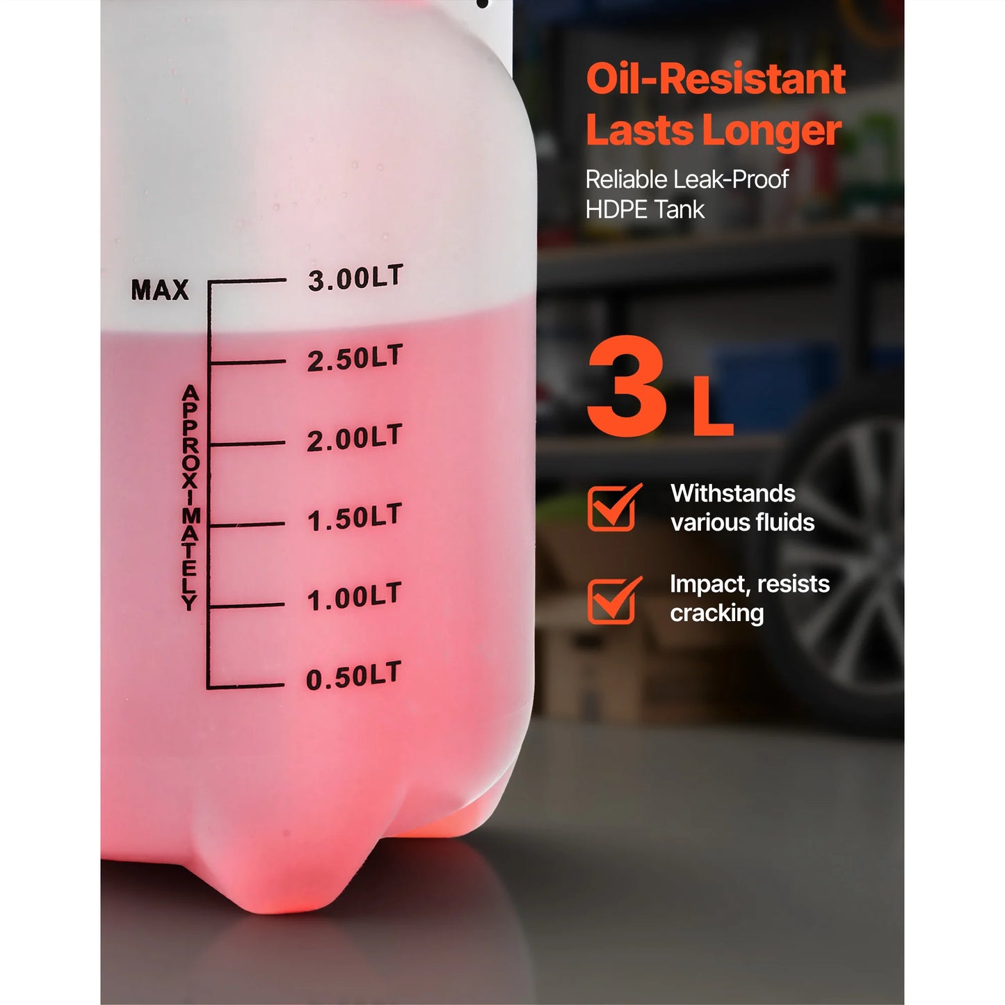 SucceBuy 3L Transmission Fluid Pump Manual Fluid Transfer Pump with HDPE Tank Automotive Oil Filling System for Cars Boats