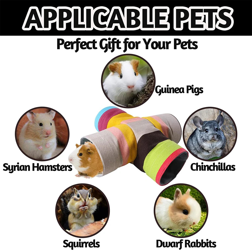 Small Pet Canvas Play Tunnels Guinea Pig Toy Ferret Tubes For Hedgehog Hamster