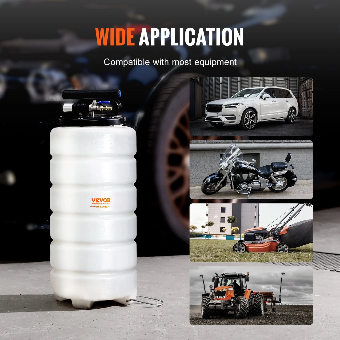 SucceBuy 6.5L/15L Pneumatic/Manual Fluid Extractor with Suction Hose Oil Changer Pump for Automotive Fluids Vacuum Evacuation