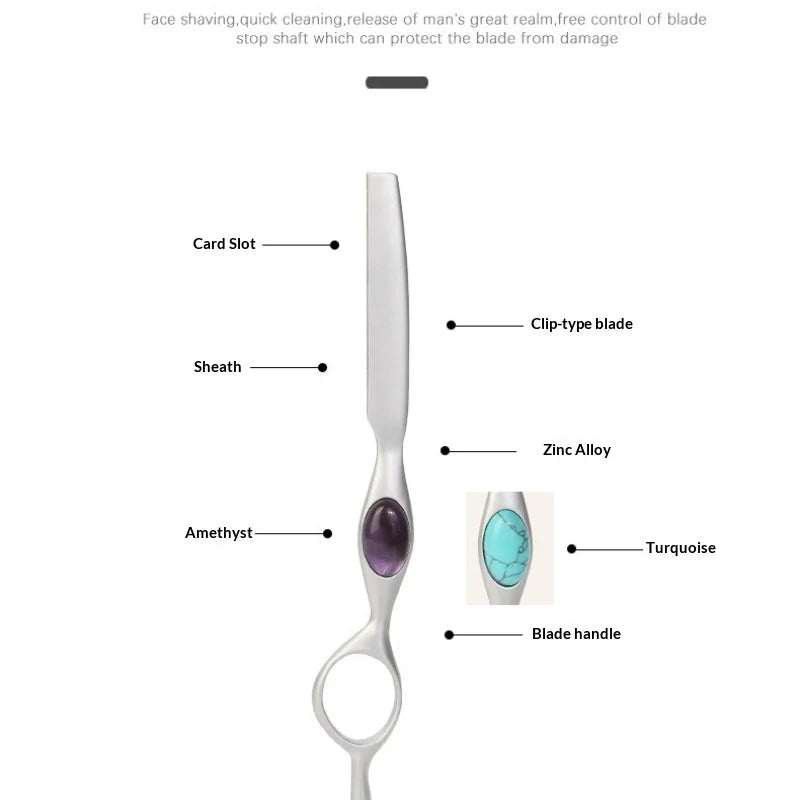 Professional Sharp Barber Razor Blade Purple Dragon Hair Razors Cut Hair Cutting Thinning Knife Salon Tools