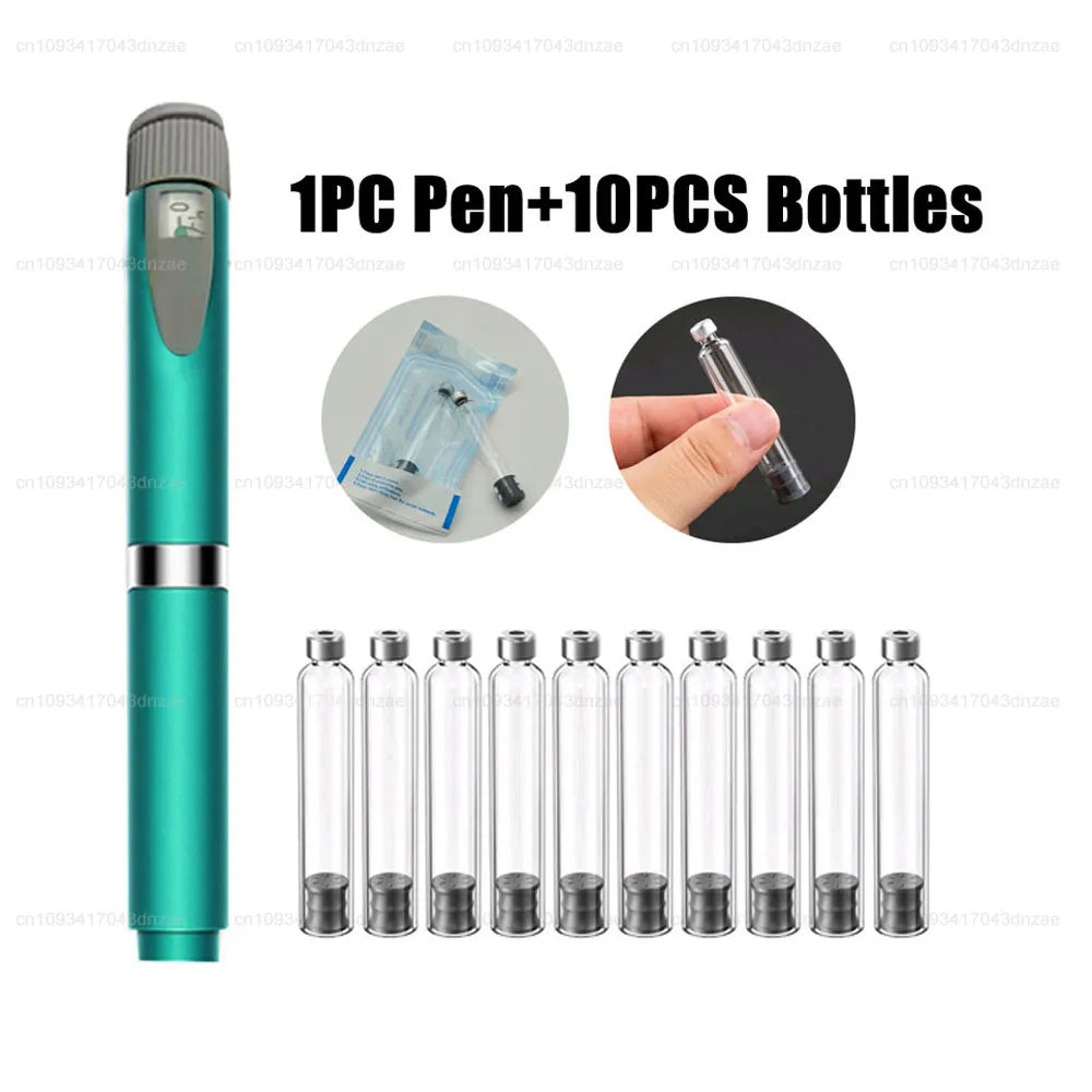 Multi-use Precise Dosing Reusable  Injection Pen 3ml Empty Cassette Bottle Cartridges 4-8mm Pen Tip Sterile Individual Packaging
