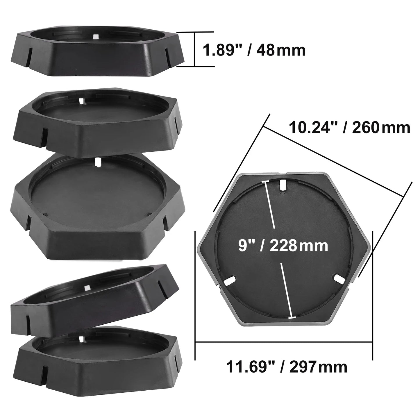 SucceBuy RV Leveling Pads Round Landing Feet Permanent Attached Jack Stabilizers Rubber  Travel Trailers Class A/C Motorhome