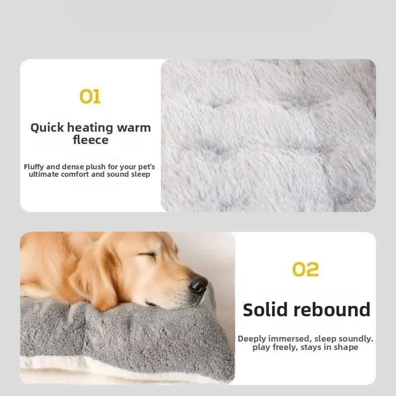 Large Size Dog Bed Mat Sleeping Pad for Winter Use Keep Warm Double-sided Use Golden Retriever Stress-relieving Sleeping Pad