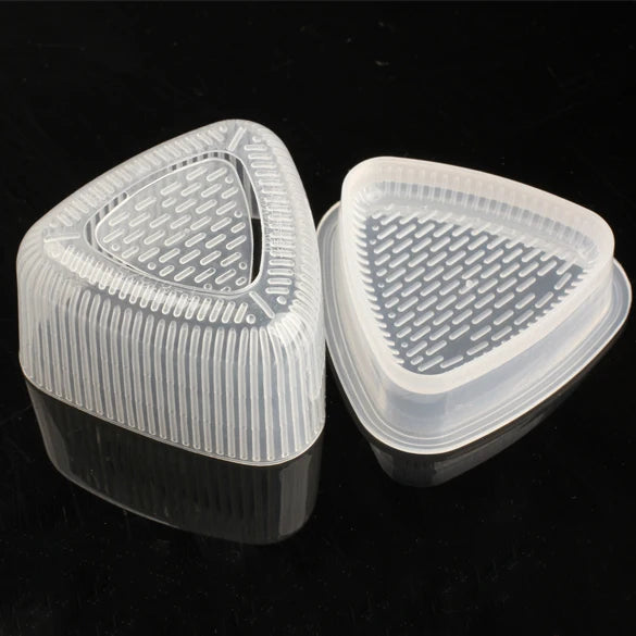 4pcs Triangle Sushi Making Kit Non Stick Onigiri Rice Ball Food Press Plastic Transparent Kitchen Accessories for Children Bento