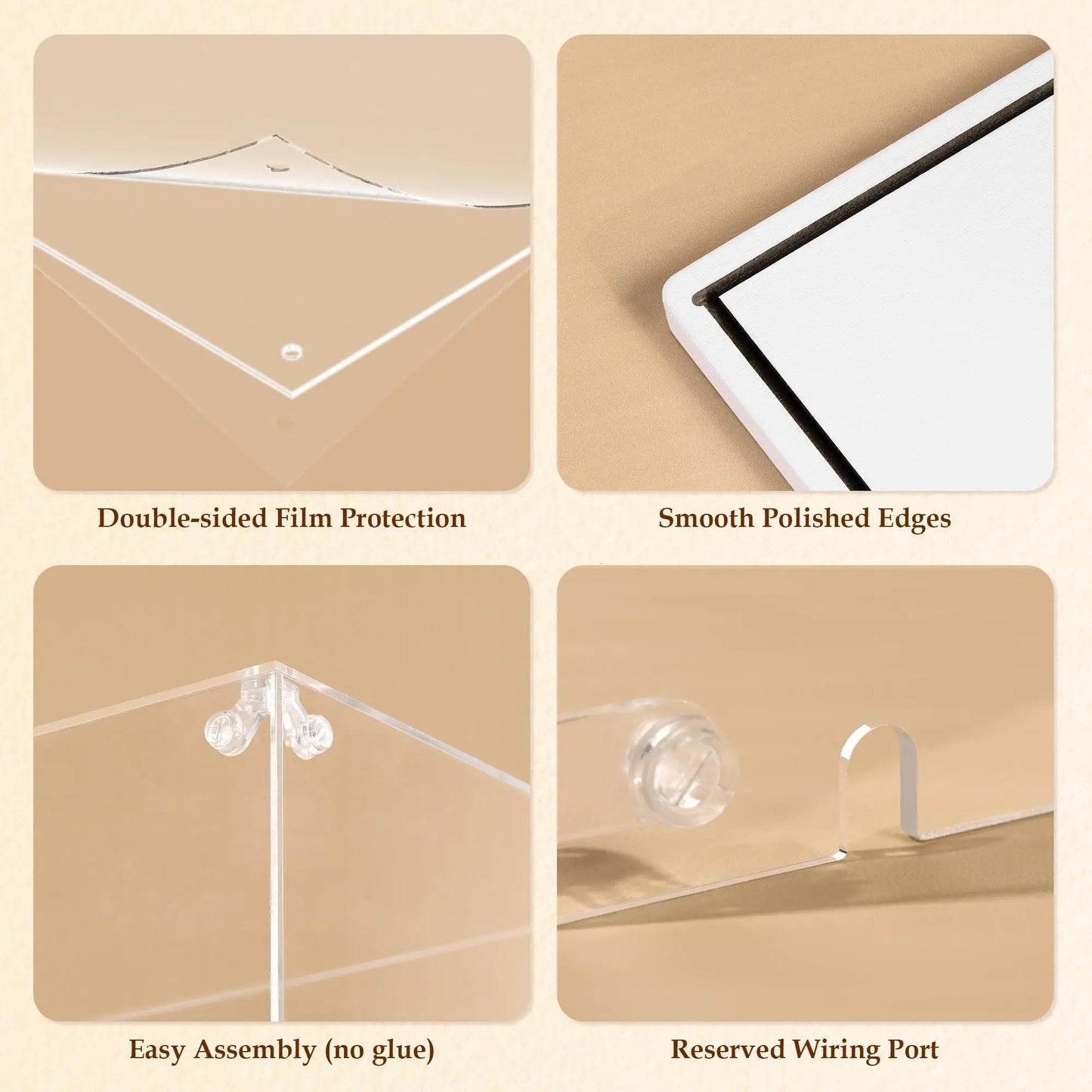 Rolife Acrylic Display Case for Miniature House Building Sets Clear Dust Cover Display Case for Collection with Reserved Wiring
