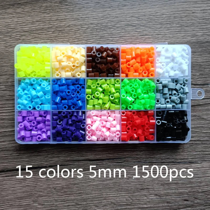 2.6/5mm Hama Beads Toy 24/72 Colors Perler Iron Beads Kit Kids 3D Puzzles DIY Toys Fuse Beads Pegboard Sheets Ironing Paper Set