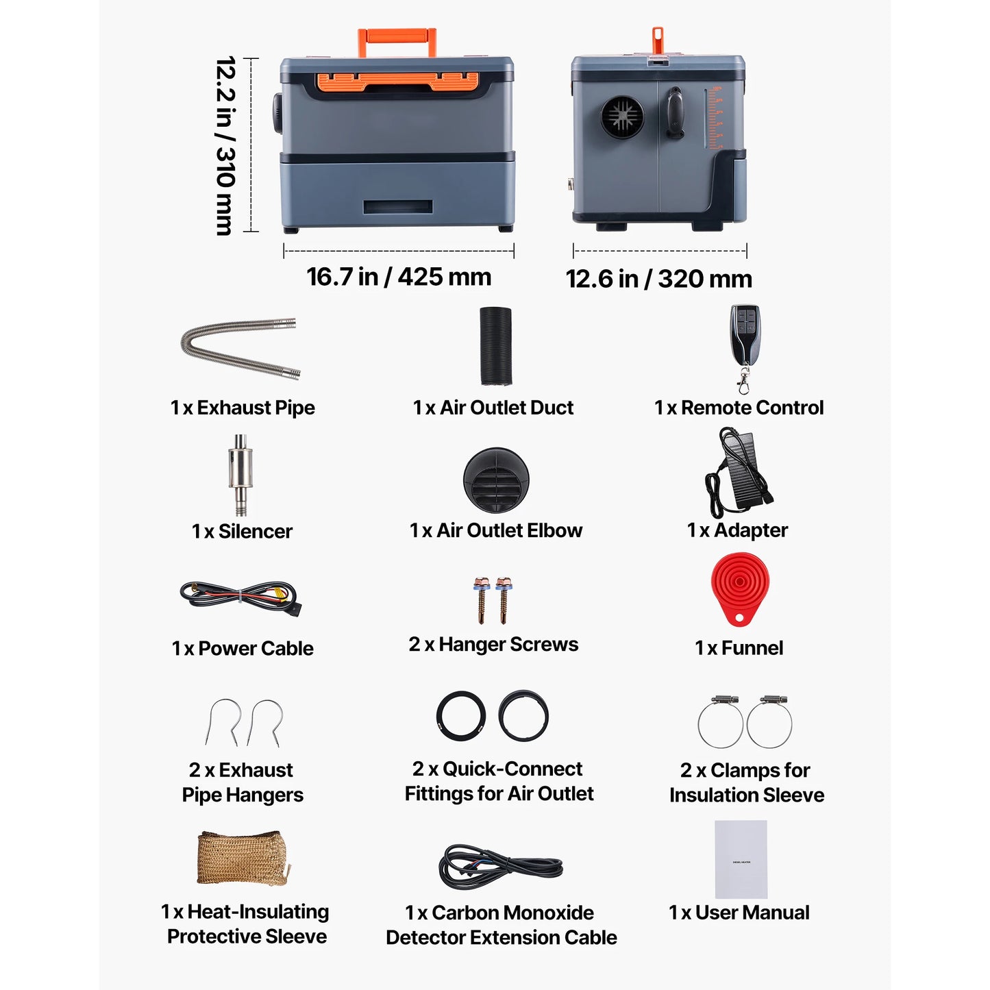 SucceBuy Diesel Heater 8KW DC 12V 24V All In One Portable With Bluetooth APP Control Remote LCD Screen For Vehicles Vans RVs Cam